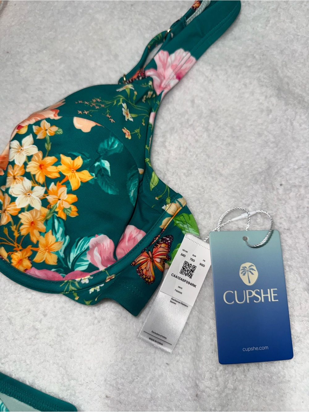 Cupshe Green Floral Underwire Bikini Set - Picture 4 of 5